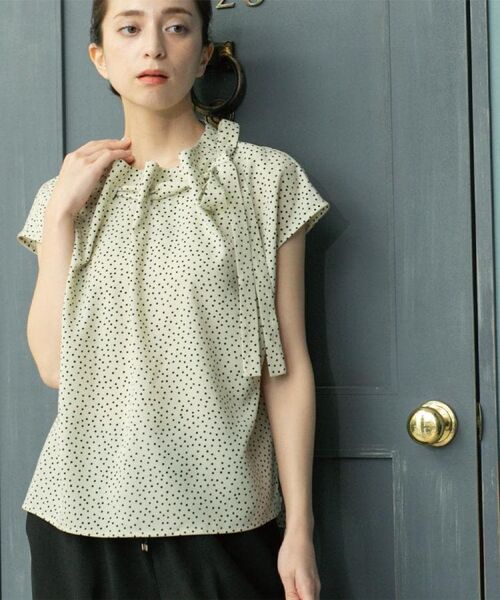 OPAQUE.CLIP / オペーク ドット クリップ シャツ・ブラウス | ラッピングボウタイドットブラウス【洗濯機洗い可】 | 詳細1