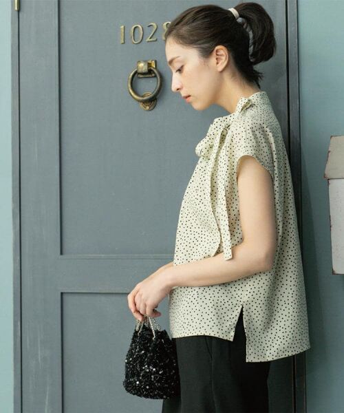 OPAQUE.CLIP / オペーク ドット クリップ シャツ・ブラウス | ラッピングボウタイドットブラウス【洗濯機洗い可】 | 詳細2