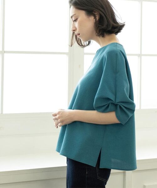 OPAQUE.CLIP / オペーク ドット クリップ シャツ・ブラウス | リネンライクキーネックタックスリーブブラウス【洗濯機洗い可/吸水速乾/接触冷感】 | 詳細12