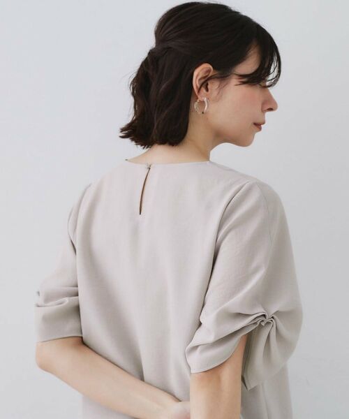OPAQUE.CLIP / オペーク ドット クリップ シャツ・ブラウス | リネンライクキーネックタックスリーブブラウス【洗濯機洗い可/吸水速乾/接触冷感】 | 詳細14