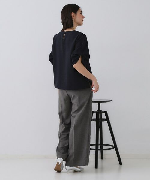 OPAQUE.CLIP / オペーク ドット クリップ シャツ・ブラウス | リネンライクキーネックタックスリーブブラウス【洗濯機洗い可/吸水速乾/接触冷感】 | 詳細24