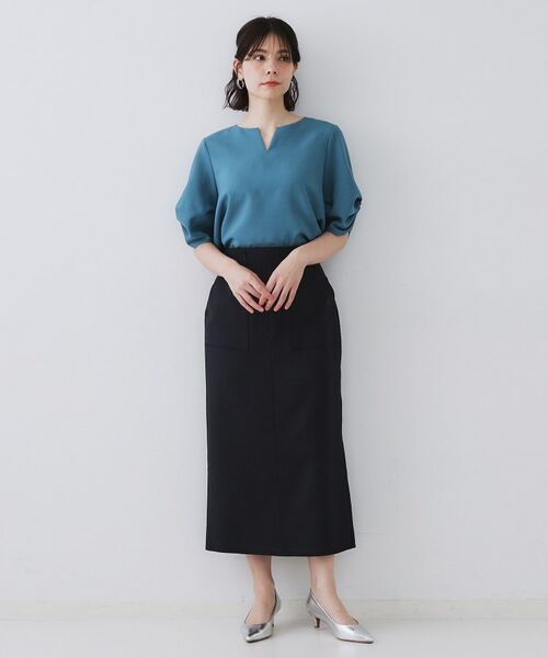 OPAQUE.CLIP / オペーク ドット クリップ シャツ・ブラウス | リネンライクキーネックタックスリーブブラウス【洗濯機洗い可/吸水速乾/接触冷感】 | 詳細28