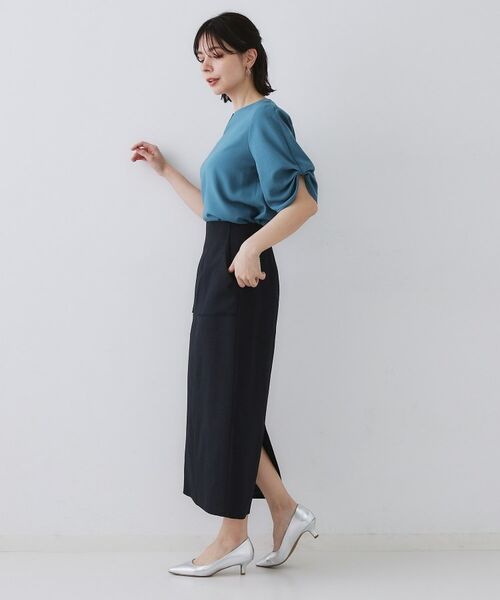 OPAQUE.CLIP / オペーク ドット クリップ シャツ・ブラウス | リネンライクキーネックタックスリーブブラウス【洗濯機洗い可/吸水速乾/接触冷感】 | 詳細29