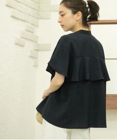 OPAQUE.CLIP / オペーク ドット クリップ シャツ・ブラウス | バックフリルバンドカラーブラウス【洗濯機洗い可/吸水速乾/接触冷感】