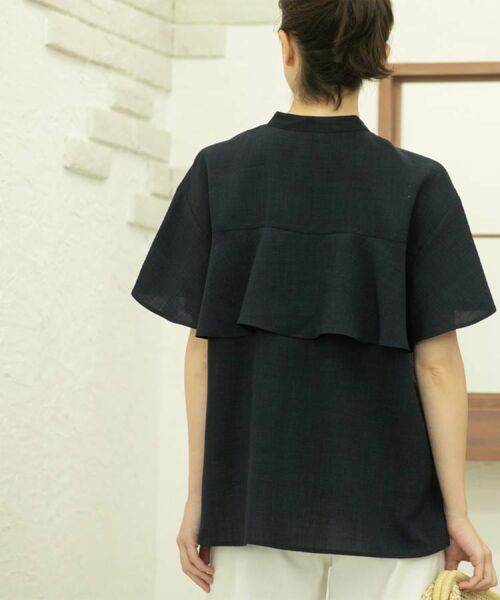 OPAQUE.CLIP / オペーク ドット クリップ シャツ・ブラウス | バックフリルバンドカラーブラウス【洗濯機洗い可/吸水速乾/接触冷感】 | 詳細13