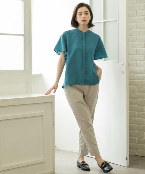 OPAQUE.CLIP / オペーク ドット クリップ シャツ・ブラウス | バックフリルバンドカラーブラウス【洗濯機洗い可/吸水速乾/接触冷感】 | 詳細20