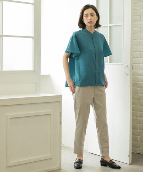 OPAQUE.CLIP / オペーク ドット クリップ シャツ・ブラウス | バックフリルバンドカラーブラウス【洗濯機洗い可/吸水速乾/接触冷感】 | 詳細21