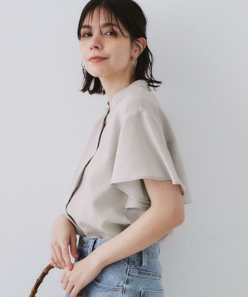 OPAQUE.CLIP / オペーク ドット クリップ シャツ・ブラウス | バックフリルバンドカラーブラウス【洗濯機洗い可/吸水速乾/接触冷感】 | 詳細22