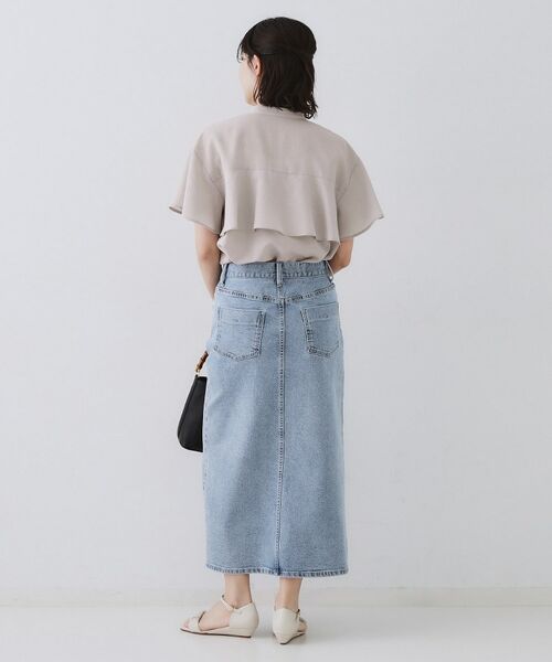 OPAQUE.CLIP / オペーク ドット クリップ シャツ・ブラウス | バックフリルバンドカラーブラウス【洗濯機洗い可/吸水速乾/接触冷感】 | 詳細25