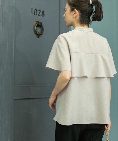 OPAQUE.CLIP / オペーク ドット クリップ シャツ・ブラウス | バックフリルバンドカラーブラウス【洗濯機洗い可/吸水速乾/接触冷感】 | 詳細5