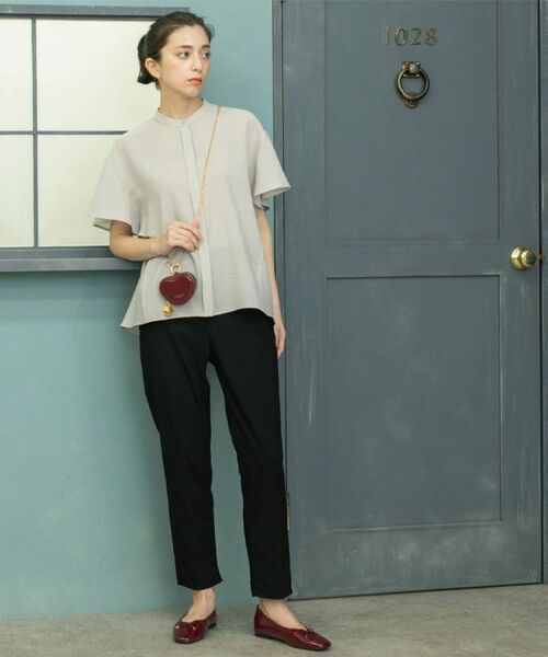 OPAQUE.CLIP / オペーク ドット クリップ シャツ・ブラウス | バックフリルバンドカラーブラウス【洗濯機洗い可/吸水速乾/接触冷感】 | 詳細6