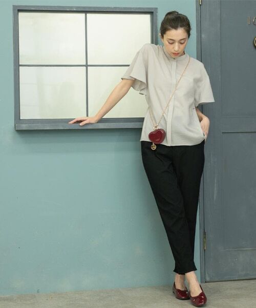 OPAQUE.CLIP / オペーク ドット クリップ シャツ・ブラウス | バックフリルバンドカラーブラウス【洗濯機洗い可/吸水速乾/接触冷感】 | 詳細8