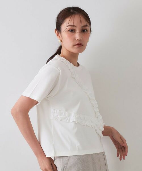 OPAQUE.CLIP / オペーク ドット クリップ Tシャツ | 《美人百花掲載》アシメフリルドッキングカットソー【洗濯機洗い可】 | 詳細1