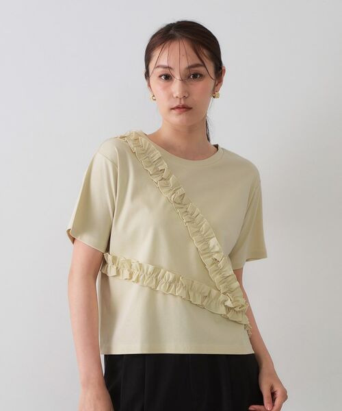 OPAQUE.CLIP / オペーク ドット クリップ Tシャツ | 《美人百花掲載》アシメフリルドッキングカットソー【洗濯機洗い可】 | 詳細13