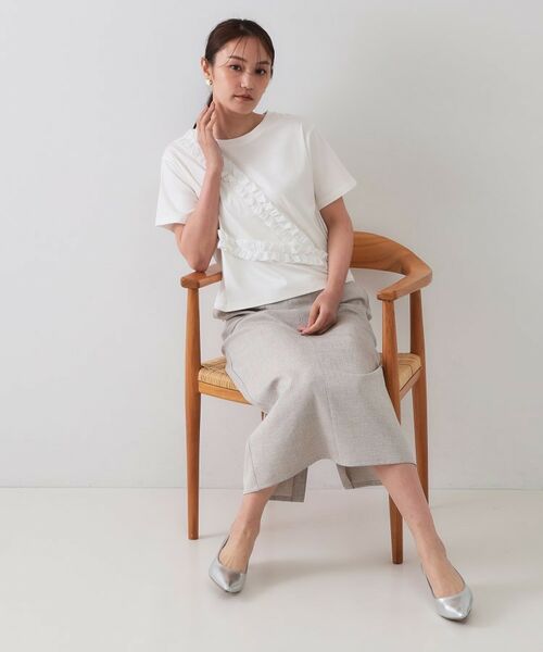 OPAQUE.CLIP / オペーク ドット クリップ Tシャツ | 《美人百花掲載》アシメフリルドッキングカットソー【洗濯機洗い可】 | 詳細3