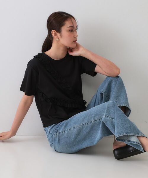 OPAQUE.CLIP / オペーク ドット クリップ Tシャツ | 《美人百花掲載》アシメフリルドッキングカットソー【洗濯機洗い可】 | 詳細5