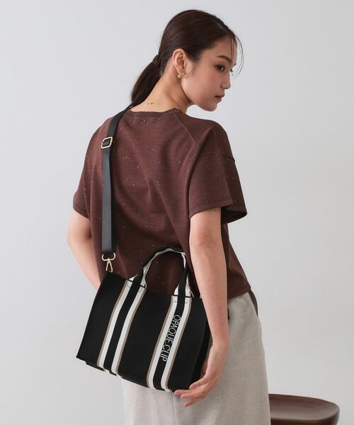 OPAQUE.CLIP / オペーク ドット クリップ トートバッグ | 【2WAY】ラインハンドルスクエアニットミドルトートバッグ | 詳細2