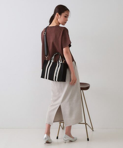 OPAQUE.CLIP / オペーク ドット クリップ トートバッグ | 【2WAY】ラインハンドルスクエアニットミドルトートバッグ | 詳細3