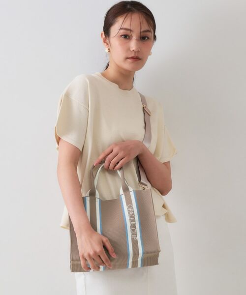 OPAQUE.CLIP / オペーク ドット クリップ トートバッグ | 【2WAY】ラインハンドルスクエアニットミドルトートバッグ | 詳細4
