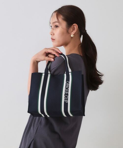 OPAQUE.CLIP / オペーク ドット クリップ トートバッグ | 【2WAY】ラインハンドルスクエアニットミドルトートバッグ | 詳細8