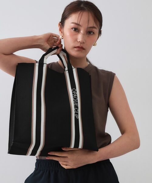 OPAQUE.CLIP / オペーク ドット クリップ トートバッグ | 【2WAY/A4サイズ対応】ラインハンドルスクエアニットトートバッグ | 詳細1