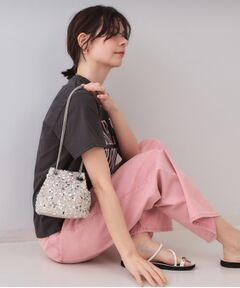 OPAQUE.CLIP / オペーク ドット クリップ ショルダーバッグ | 【2WAY】素材アソートシャイニー巾着ミニショルダーバッグ