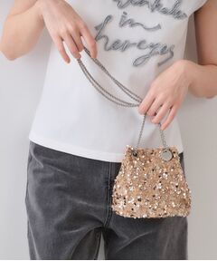 OPAQUE.CLIP / オペーク ドット クリップ ショルダーバッグ | 【2WAY】素材アソートシャイニー巾着ミニショルダーバッグ