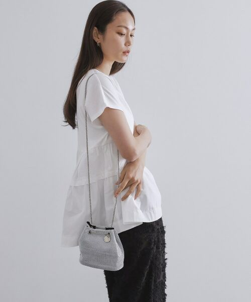 OPAQUE.CLIP / オペーク ドット クリップ ショルダーバッグ | 【2WAY】素材アソートシャイニー巾着ミニショルダーバッグ | 詳細2