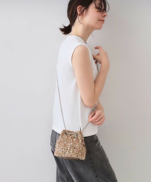 OPAQUE.CLIP / オペーク ドット クリップ ショルダーバッグ | 【2WAY】素材アソートシャイニー巾着ミニショルダーバッグ | 詳細6