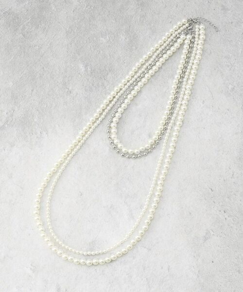 OPAQUE.CLIP / オペーク ドット クリップ ネックレス・ペンダント・チョーカー | 【3WAY】2連フェイクパール ショート＆ロング ネックレス | 詳細1