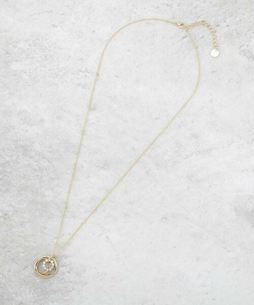 OPAQUE.CLIP / オペーク ドット クリップ ネックレス・ペンダント・チョーカー | エポ×メタル×ビジュー トリプルリングネックレス | 詳細2