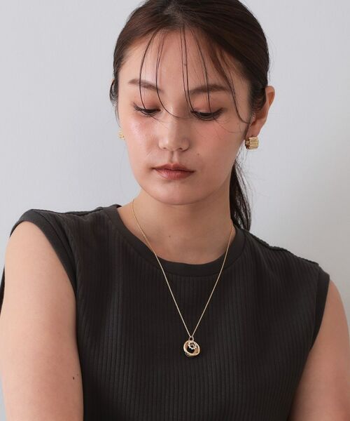 OPAQUE.CLIP / オペーク ドット クリップ ネックレス・ペンダント・チョーカー | エポ×メタル×ビジュー トリプルリングネックレス | 詳細5