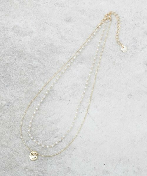 OPAQUE.CLIP / オペーク ドット クリップ ネックレス・ペンダント・チョーカー | フェイクパール×コインチェーン 2連ネックレス | 詳細2