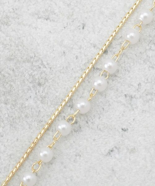 OPAQUE.CLIP / オペーク ドット クリップ ネックレス・ペンダント・チョーカー | フェイクパール×コインチェーン 2連ネックレス | 詳細4