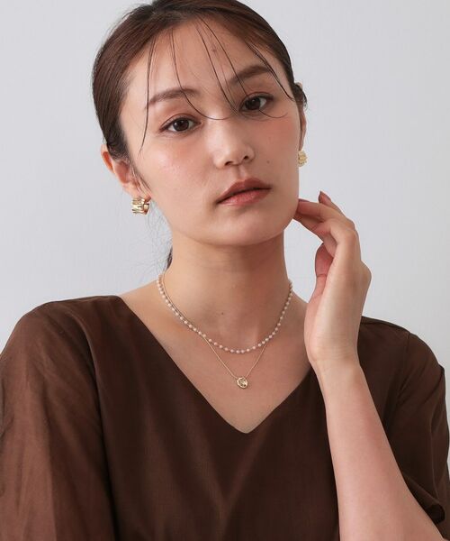 OPAQUE.CLIP / オペーク ドット クリップ ネックレス・ペンダント・チョーカー | フェイクパール×コインチェーン 2連ネックレス | 詳細5