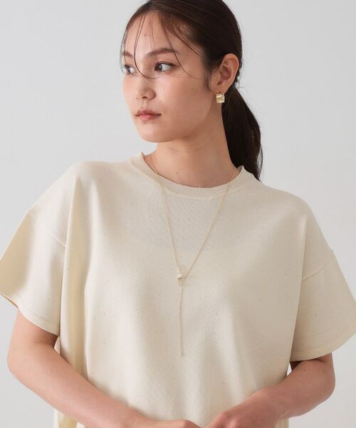 OPAQUE.CLIP / オペーク ドット クリップ ネックレス・ペンダント・チョーカー | ニュアンスビジューバー×フェイクパールスライドネックレス | 詳細5