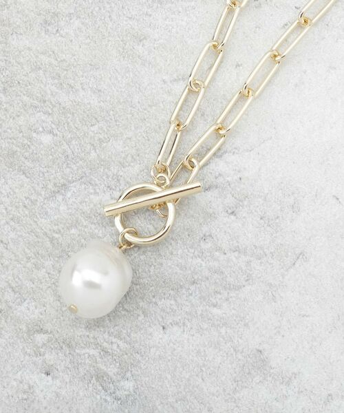 OPAQUE.CLIP / オペーク ドット クリップ ネックレス・ペンダント・チョーカー | チェーン×フェイクパール マンテルネックレス | 詳細1