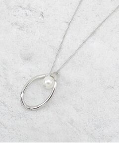 OPAQUE.CLIP / オペーク ドット クリップ ネックレス・ペンダント・チョーカー | オーバルメタル×フェイクパール スライドネックレス