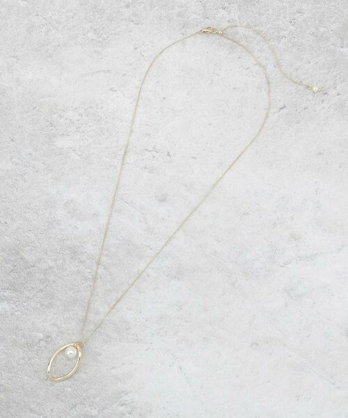 OPAQUE.CLIP / オペーク ドット クリップ ネックレス・ペンダント・チョーカー | オーバルメタル×フェイクパール スライドネックレス | 詳細2