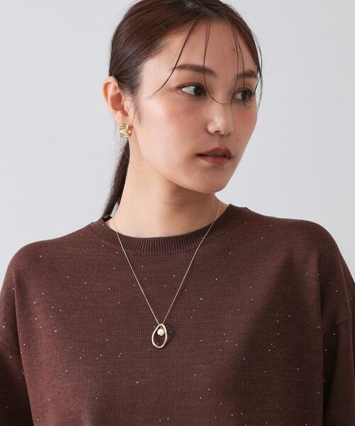OPAQUE.CLIP / オペーク ドット クリップ ネックレス・ペンダント・チョーカー | オーバルメタル×フェイクパール スライドネックレス | 詳細6