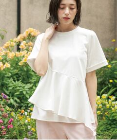 アシンメトリー切替ドッキングトップス