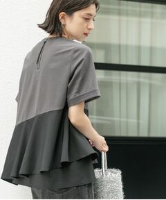 OPAQUE.CLIP / オペーク ドット クリップ カットソー | アシンメトリー切替ドッキングトップス