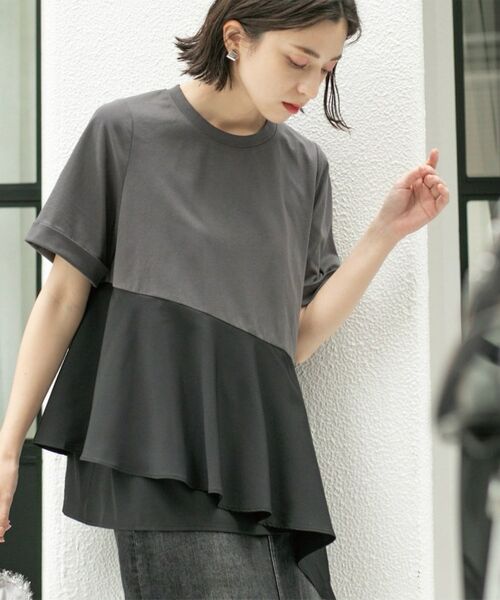 micalle micalle トップス　ドット　アシンメトリー micalle micalle トップスドットアシンメトリー
