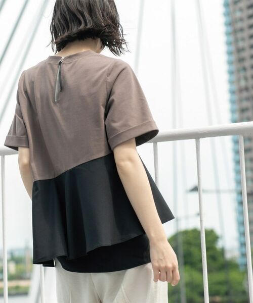 OPAQUE.CLIP / オペーク ドット クリップ カットソー | アシンメトリー切替ドッキングトップス | 詳細16