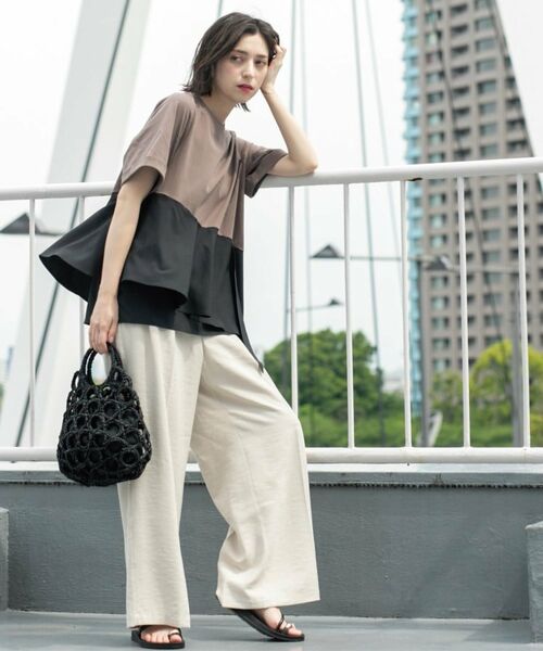 OPAQUE.CLIP / オペーク ドット クリップ カットソー | アシンメトリー切替ドッキングトップス | 詳細17