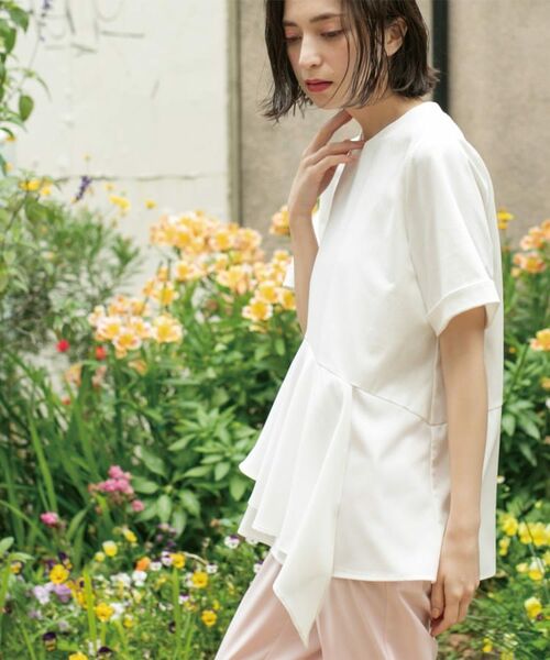 OPAQUE.CLIP / オペーク ドット クリップ カットソー | アシンメトリー切替ドッキングトップス | 詳細19