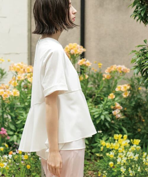 OPAQUE.CLIP / オペーク ドット クリップ カットソー | アシンメトリー切替ドッキングトップス | 詳細23