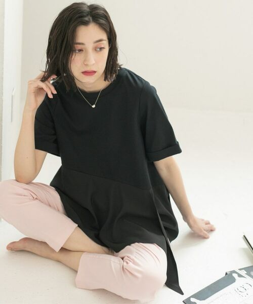 OPAQUE.CLIP / オペーク ドット クリップ カットソー | アシンメトリー切替ドッキングトップス | 詳細25