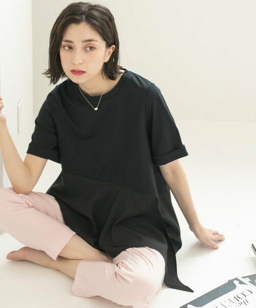 OPAQUE.CLIP / オペーク ドット クリップ カットソー | アシンメトリー切替ドッキングトップス | 詳細26