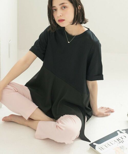 OPAQUE.CLIP / オペーク ドット クリップ カットソー | アシンメトリー切替ドッキングトップス | 詳細27